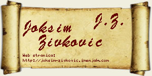 Joksim Živković vizit kartica